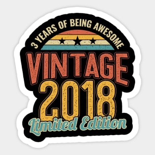 3rd Birthday 3 Years of being Awesome 2018 Sticker